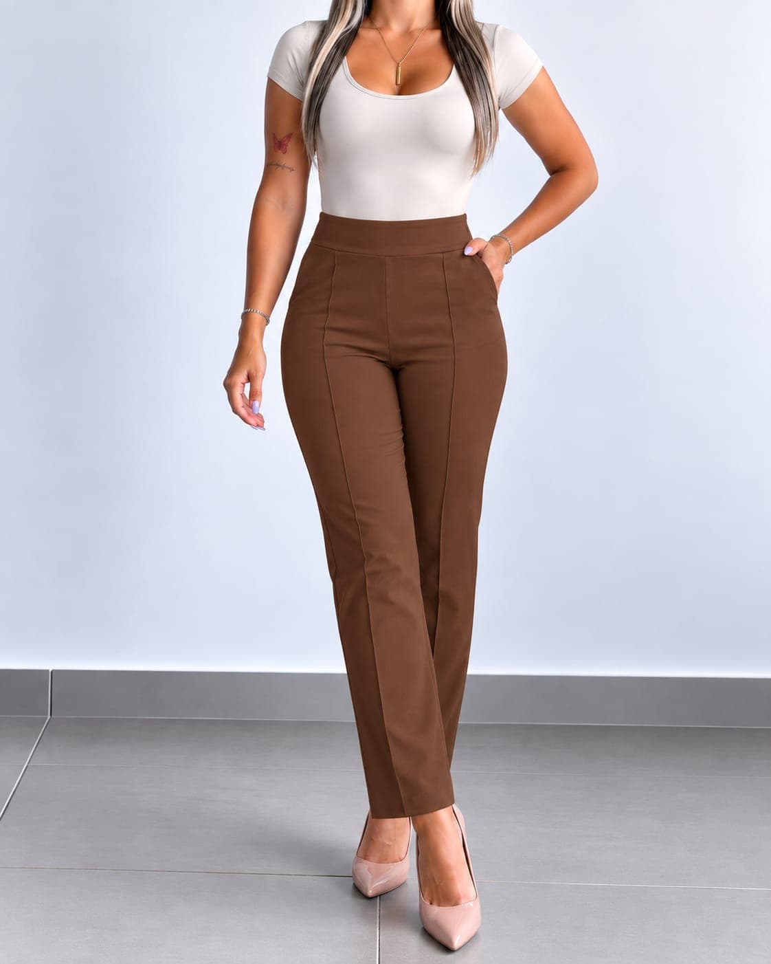 PANTALON ARIA  - PANTALON ARIA -14-CAFE - Imagen 4